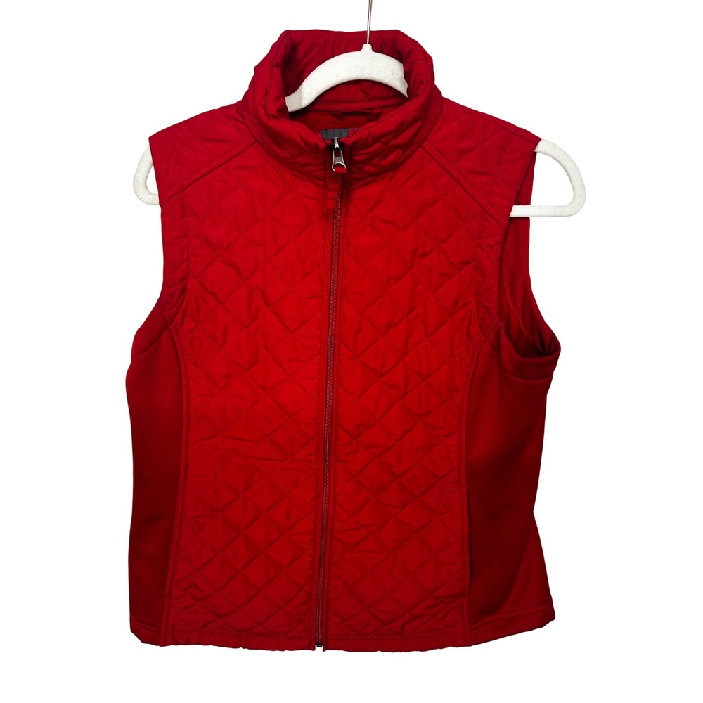 Van Heusen Red Zip Up Vest with Pockets and Quilted Front Women's‎ Size Medium